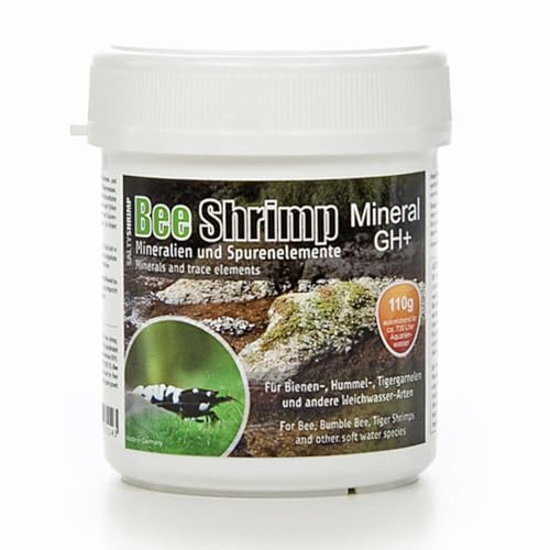 SaltyShrimp Bee Shrimp Mineral GH+ | 110g – Mineralsalz, speziell für Bienen-, Hummel- und Tigergarnelen entwickelt. Anhebung der Gesamthärte des Wassers von SALTYSHRIMP