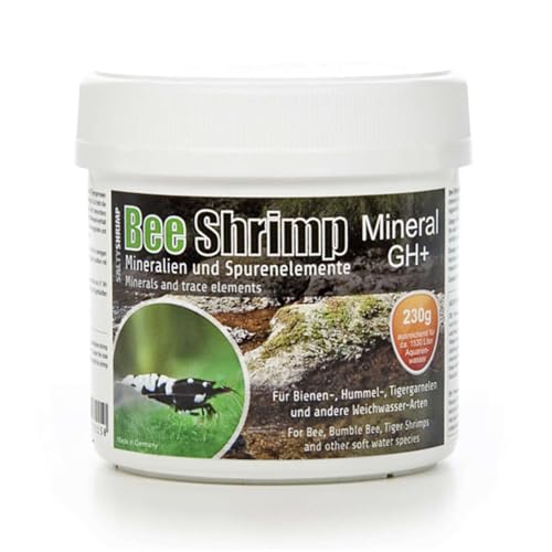 SaltyShrimp Bee Shrimp Mineral GH+ | 230g – Mineralsalz, speziell für Bienen-, Hummel- und Tigergarnelen entwickelt. Anhebung der Gesamthärte des Wassers von SALTYSHRIMP