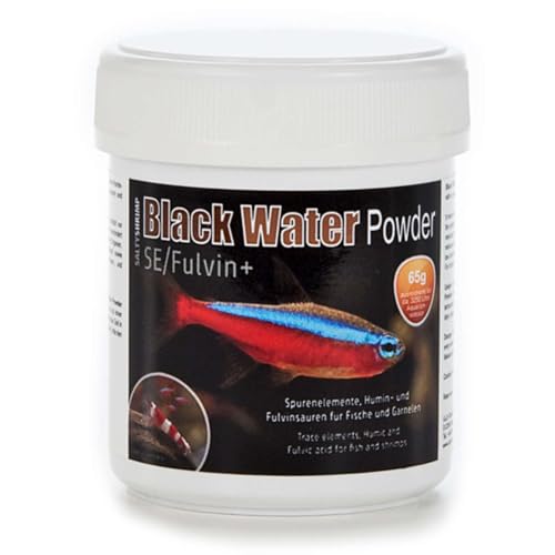 SALTYSHRIMP Black Water Powder SE/Fulvin+ | 65g – Mineralsalz. Mischung aus Humin- und Fulvinsäuren – schützt Immunsystem von Tieren & Wasserqualität von SALTYSHRIMP