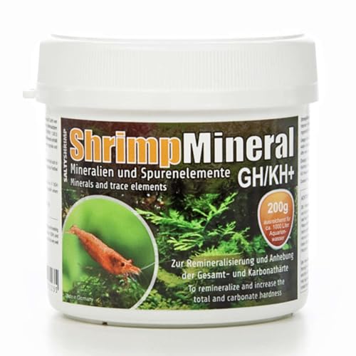 SaltyShrimp Shrimp Mineral GH/KH+ | 200g – Mineralsalz. Speziell für Haltung & Zucht von Garnelen entwickelt. Für neutrales Aquariumwasser & Remineralisierung von SALTYSHRIMP