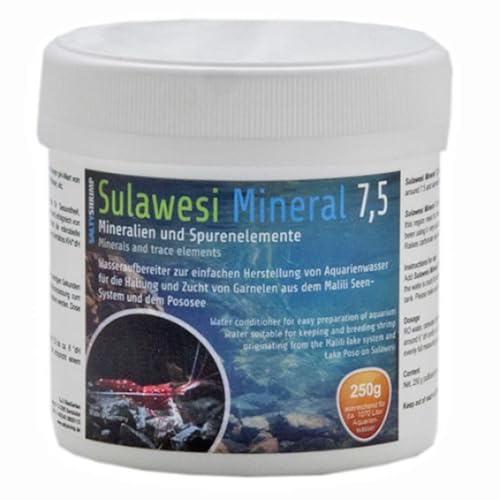 SaltyShrimp Sulawesi Mineral 7,5 | 250g – Sulawesisalz zur Aushärtung von Osmosewasser, Regenwasser, vollentsalztem Wasser. Fördert mikrobielle Regeneration von SALTYSHRIMP