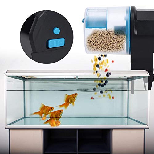 100 ml / 210 ml DREI Fütterungsmodi Aquarium Automatic Feeder Timing mit Tuning-Taste für Scheibenfischfutter Aquarium Fischfütterungsmaschine(Blue) von SALUTUYA