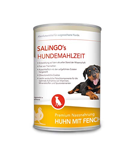 SALiNGO Hundefutter nass, Huhn mit Fenchel und Reis, sensitiv (12x400g) von SALiNGO