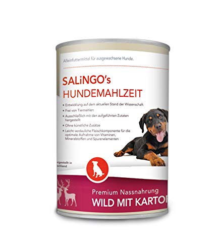 SALiNGO Hundefutter nass, Wild mit Kartoffel und Zucchini, getreidefrei (12x400g) von SALiNGO