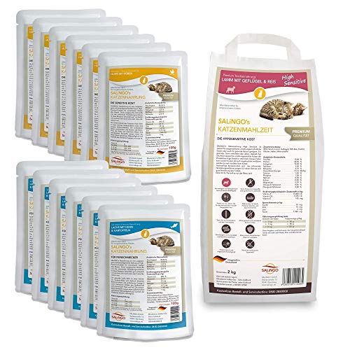 SALiNGO Katzenfutter nass und trocken Probierpaket | sensitiv | zuckerfrei | für Sensible Katzen SALiNGO Katzenfutter nass und trocken Probierpaket | sensitiv | zuckerfrei | für Sensible Katzen von SALiNGO