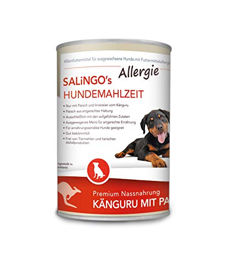 SALiNGO Premium Hundefutter nass Känguru mit Pastinake | getreidefrei | hypoallergen | Single Protein | Hunde Nassfutter 12 x 400g von SALiNGO