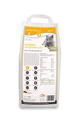 SALiNGO Premium Senior Katzenfutter trocken | Huhn mit Truthahn | zuckerfrei | 2kg von SALiNGO