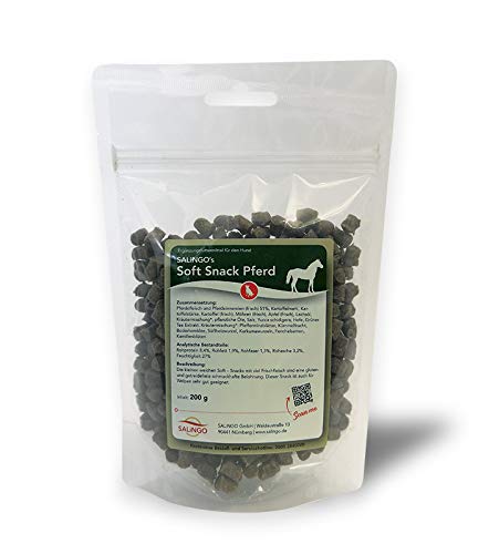 SALiNGO Soft Snack Pferd, Hundeleckerli, getreidefrei, zuckerfrei, Trainingsleckerlis für Hunde, Snack für allergische Hunde, 200g von SALiNGO