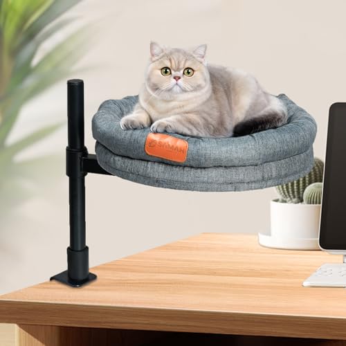 SAMAH Katzen-Schreibtischbett, modernes Katzennest für den Schreibtisch, drinnen bis zu 18 kg, Katzen-Hängematte für den Schreibtisch, bequemes, weiches Haustierbett für Kätzchen, rundes Katzenbett, SAMAH Katzen-Schreibtischbett, modernes Katzennest für den Schreibtisch, drinnen bis zu 18 kg, Katzen-Hängematte für den Schreibtisch, bequemes, weiches Haustierbett für Kätzchen, rundes Katzenbett, von SAMAH