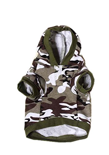 SAMGU Hoodiestrickjacke Camouflage Pullover Kleidung für Haustier Hund Katze Farbe Militärgrün Größe Medium von SAMGU