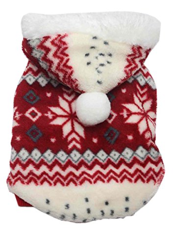 SAMGU Hundekleidung Warm Weihnachten Hundepullover Kapuzenpullover Rot L von SAMGU