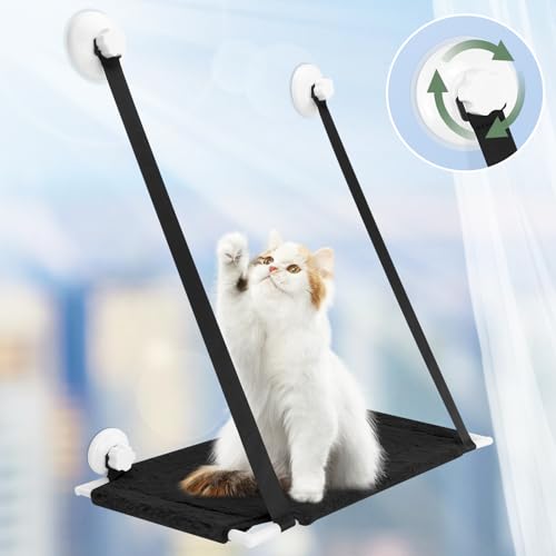 SAN LIKE Sonnenbad Katzenbett Haustierbett, Katzen Hängematte Fensterplatz für die zufriedene Katze, Verstärkte Hängematte Katze mit Starkem Saugnapf, Saugnäpfen bis 15kg von SAN LIKE