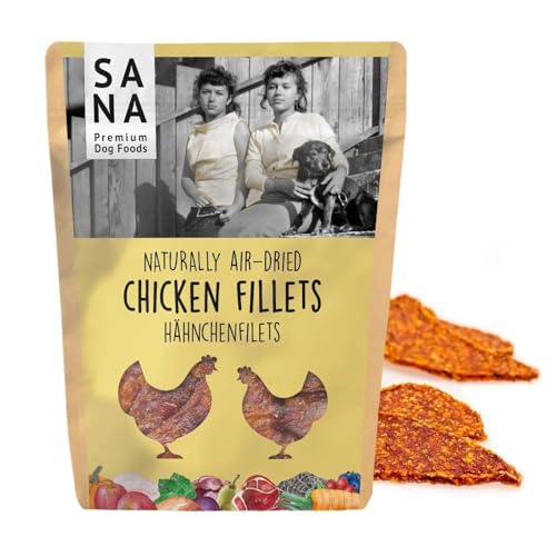 SANA Premium Dog Foods I 100% luftgetrocknete Filets I Verschiedene Sorrten & Größen (10 x 100g, Hähnchenfilets) von SANA Premium Dog Foods