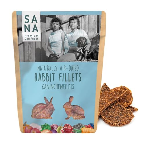 SANA Premium Dog Foods I 100% luftgetrocknete Filets I Verschiedene Sorrten & Größen (10 x 100g, Kaninchenfilets) von SANA Premium Dog Foods