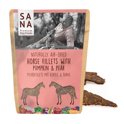 SANA Premium Dog Foods I 100% luftgetrocknete Filets I Verschiedene Sorrten & Größen (10 x 100g, Pferdefilets mit Kürbis & Birne) von SANA Premium Dog Foods
