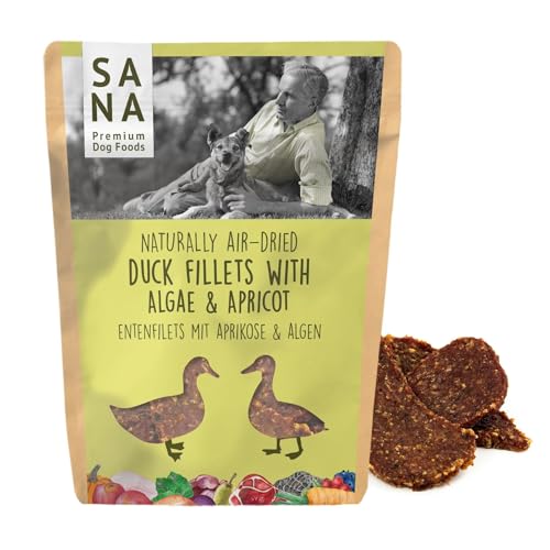 SANA Premium Dog Foods I 100% luftgetrocknete Filets I Verschiedene Sorrten & Größen (3 x 100g, Entenfilets mit Alge & Aprikose) von SANA Premium Dog Foods