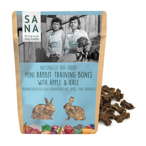 Sana Premium Dog Foods | schonend luftgetrocknete Trainingsknöchelchen | hoher Fleischanteil I verschiedenen Sorten & Größen (1 x 100g, Kaninchen mit Apfel und Grünkohl) von SANA Premium Dog Foods