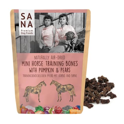 Sana Premium Dog Foods | schonend luftgetrocknete Trainingsknöchelchen | hoher Fleischanteil I verschiedenen Sorten & Größen (1 x 100g, Pferd mit Kürbis und Birne) von SANA Premium Dog Foods