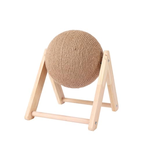 SANON Cat Scratching Ball, Cat Scratcher Natural Sisal Ball 4.7 Rotatable Ball Grind Claws Indoor Solid Wood Scratching Ball for Cat Kitty von SANON
