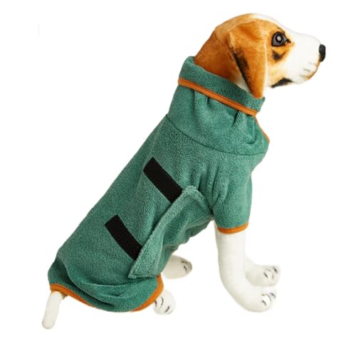 SANON Hundehandtuch, Bademantel, super saugfähig, Hundebademantel, Handtuch für nach dem Bad, Strand, Pool, Grün-L von SANON