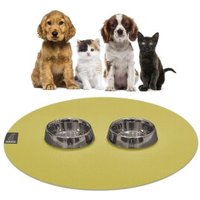 SANOZOO ® - runde Napfunterlage - Öko-Tex und Made in Germany gelbgrün 60 cm, 60 cm von SANOZOO