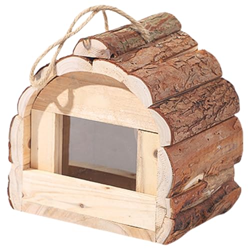 SANRLO Hängendes Vogelschutznest Für Den Hinterhof Handgefertigtes Vogelzuchthaus Aus Holz Für Den Außenbereich Wildvogelschutz Nisthaus von SANRLO