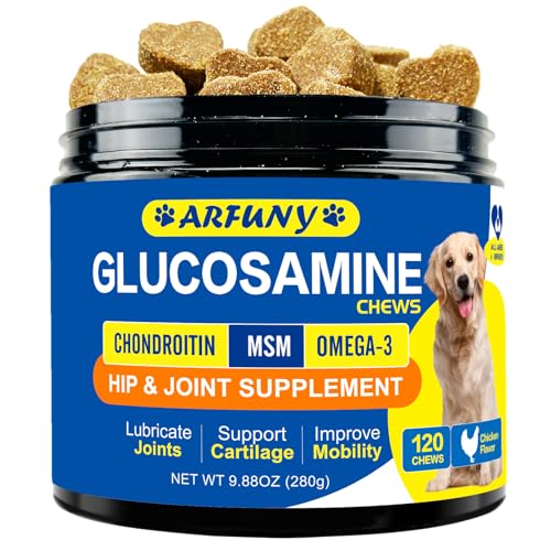 Gelenksnacks für Hunde, 120 Gelenk- & Knochenschutz für Hunde mit Glucosamin, Chondroitin & MSM Arthrose Hund Snacks Gelenktabletten Hund als Leckerli bei Hund Gelenke, Knochen & Beweglichkeit von SANTKOL