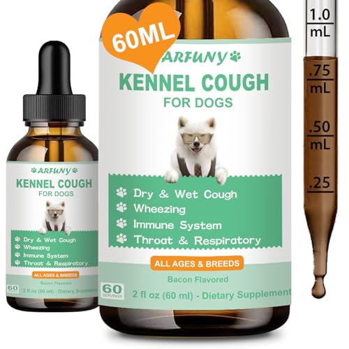 Hunde Hustentropfen - Rein Pflanzlicher Hustensaft für Hunde - Natürliche Unterstützung Immunsystem & Atemwege - Mit Marshmallow Root, Mullein Leaf, Echinacea - Bacon-Geschmack von SANTKOL