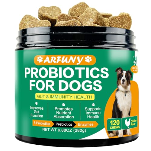 SANTKOL Hund Probiotika als Leckerli - Unterstützen bei Darmflora, Durchfall, Blähungen, Verdauungsschwierigkeiten beim Hund - mit Prebiotika und Enzymen - 120 Leckerlies (280g) von SANTKOL