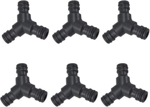SANTUO 4Stück 3 Weg Verbindungsstück zur Schlauchabzweigung Schlauchteiler Plastisch Hose Splitter Abzweig Verbinder Verbindungsstück Y-Verteilerstück zur Schlauchabzweigung(Schwarz) von SANTUO