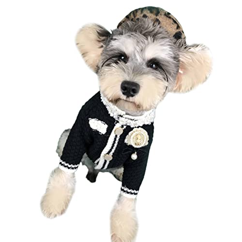 Haustier-Strickjacke, cooles Haustier-Hunde-Shirt, kurz, lang, bequem, läuft nicht ein, schwarz, 2XL von SANWOOD