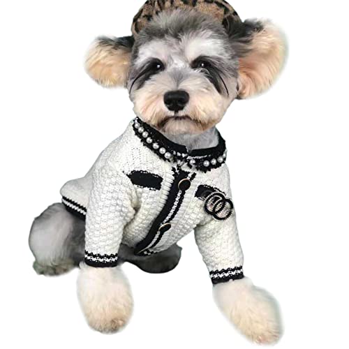 Haustier-Strickjacke, cooles Haustier-Hunde-Shirt, kurz, lang, bequem, läuft nicht ein, weiß, M von SANWOOD