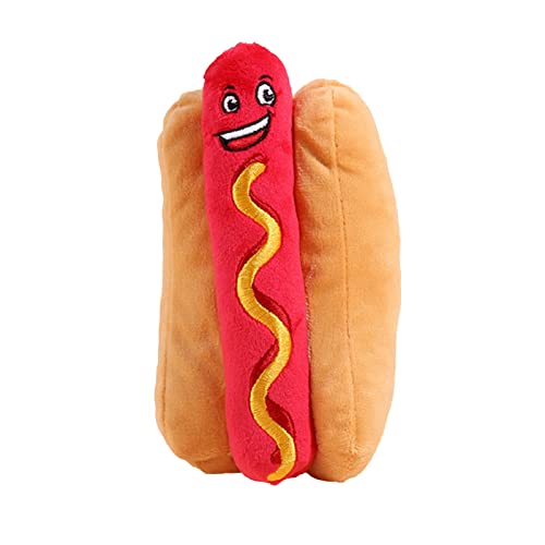 Hundetrainingsspielzeug Lindert Langeweile Plüsch Hot Dog Stuffed Fast Food Toy von SANWOOD
