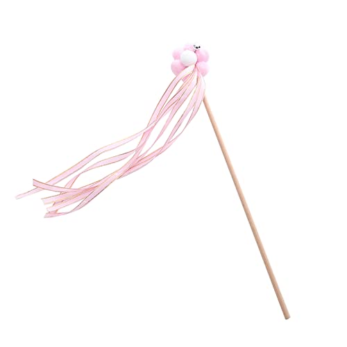 SANWOOD Cat Stick Toy Flower Decor Relieve Boredom Interactive Play Toy Pet Teaser Wand Toy with Ribbon Cat Supplies - Pink von SANWOOD
