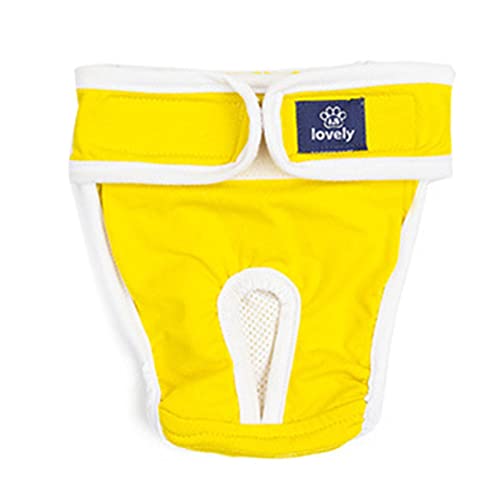 SANWOOD Dog Sanitary Pants,Dogs Dipers Pure Color Leak-proof Soft Texture Female Dogs Sanitary Panties Pet Supplies - Yellow 2XL von SANWOOD