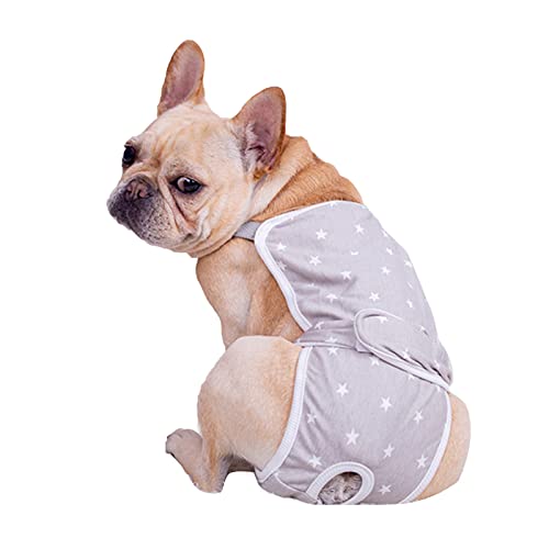 SANWOOD Dog Sanitary Pants,Pet Short Pants Printing Design Health Care Washable Dog Diaper Pet Physiological Pants for Female Dogs - Grey L von SANWOOD