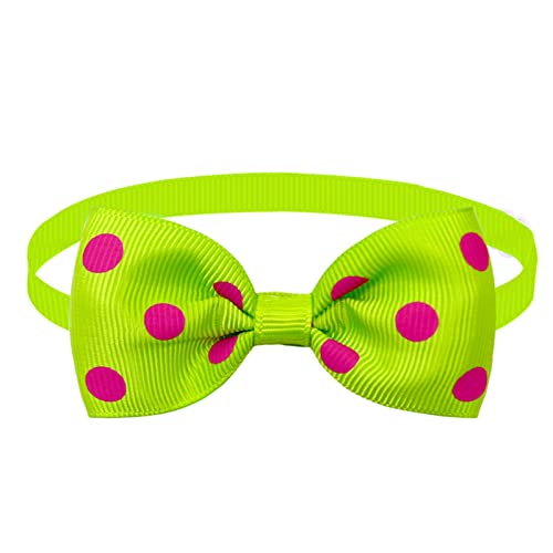 SANWOOD Dot Collar for Cats Dogs,Pet Neck Bow Wave Dot Pattern Decor Accessories Adjustable Pet Dogs Cats Bow-knot Collar for Valentine's Day - Green von SANWOOD