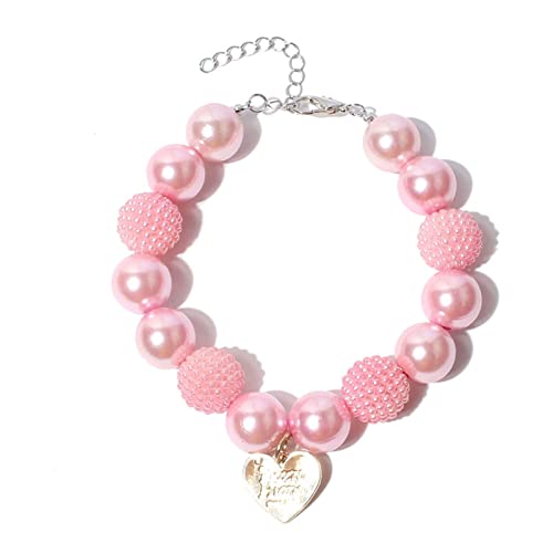 SANWOOD Halskette mit rosa Perlen, Hundehalsband, Herzanhänger, Haustierschmuck, Harz, modische Hunde, Kunstperlen, Halskette, Schlaufe, Haustierbedarf – Rosa SANWOOD Halskette mit rosa Perlen, Hundehalsband, Herzanhänger, Haustierschmuck, Harz, modische Hunde, Kunstperlen, Halskette, Schlaufe, Haustierbedarf – Rosa von SANWOOD