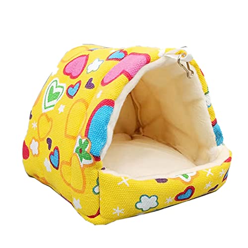 SANWOOD Hamster-Hängematten-Nest, Schlafbett, atmungsaktiv, hält warm, rutschfest, Mini-Tier-Schlafbett für Sittich – L Herz von SANWOOD