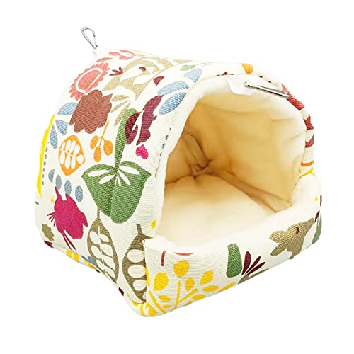 SANWOOD Hamster-Hängematten-Nest, Schlafbett, atmungsaktiv, hält warm, rutschfest, Mini-Tier-Schlafbett für Sittich – L Sonnenblume von SANWOOD