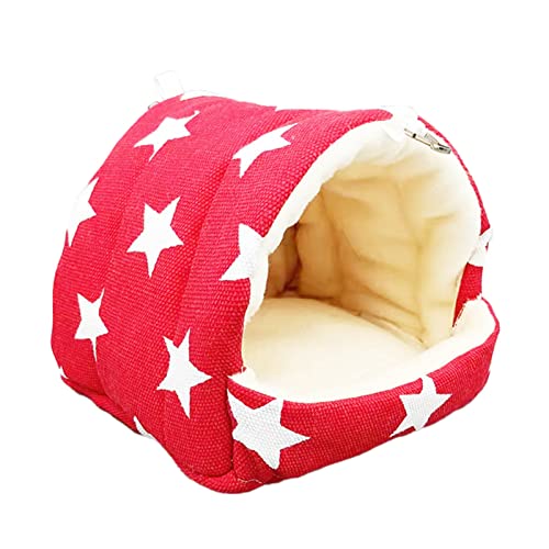 SANWOOD Hamster-Hängematten-Nest, Schlafbett, atmungsaktiv, hält warm, rutschfest, Mini-Tier-Schlafbett für Sittich – M Stern von SANWOOD