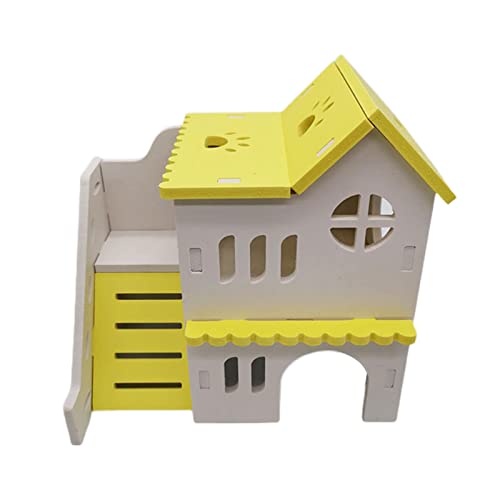 SANWOOD Hamsterhaus, Hamster-Versteck, doppellagig, für Haustiere, Landschaftsbau, atmungsaktiv, für kleine Tiere, Villa, Wohnhütte für goldene Bärenratte, Gelb von SANWOOD
