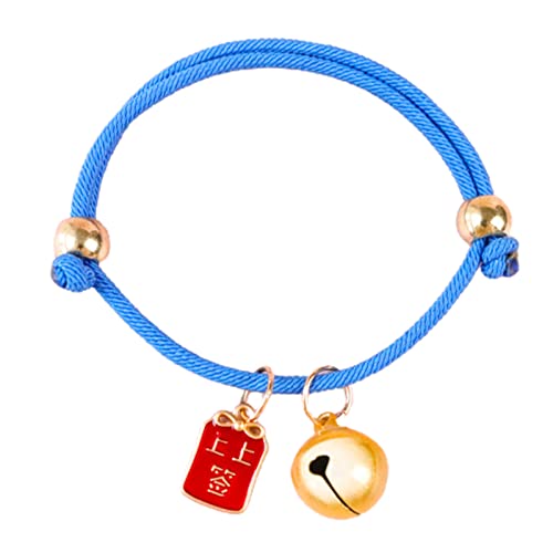 SANWOOD Haustierhalsband Chinesischer Stil Attraktiv Verstellbar Universal Katzen Hundehalsband Halskette mit Glöckchen für Frühlingsfest - Blau von SANWOOD