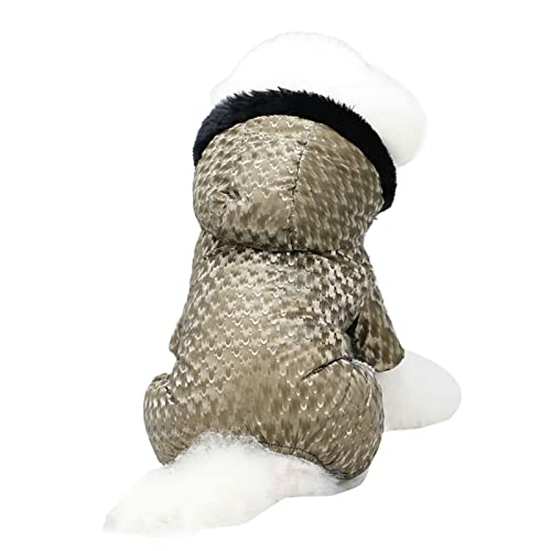 SANWOOD Hunde-Body mit Kapuzenpullover, einfarbig, hält Wärme, vierbeinig, verdickt, für den Winter – Kaffee 2XL von SANWOOD