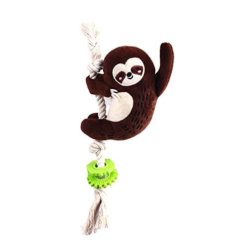 SANWOOD Pet Dog Chew Toys Toothbrush Interactive Gift for Puppy, Dog Chew Toy Relieve Boredom Sloth Shape Party Gifts Dog Squeaky Plush Sound Toy for Entertainment Black von SANWOOD