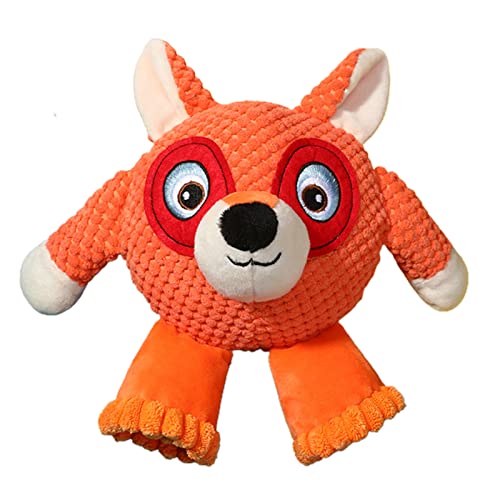 SANWOOD Pet Dog Chew Toys Toothbrush Interactive Gift for Puppy, Dog Training Toy Cartoon Style Animal Shape Built-In Sounder Party Gifts Dog Squeaky Plush Sound Toy for Entertainment Orange von SANWOOD