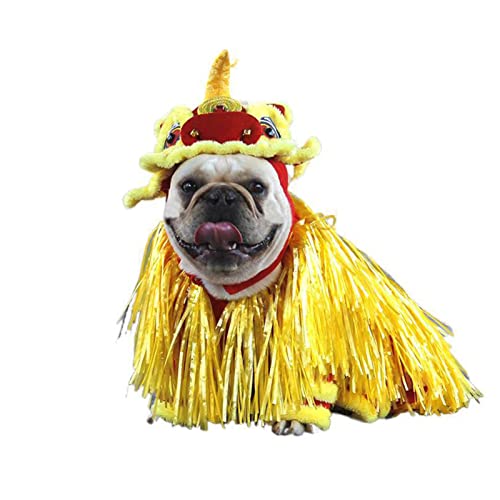 SANWOOD Pet Plush Coat for Xmas New Year,Puppy Clothes Dancing Lion Cosplay Clothing Chinese Style New Year Pet Dog Costume Pet Supplies - L von SANWOOD
