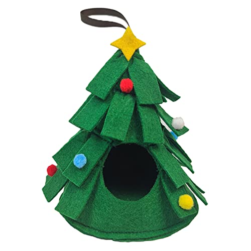 SANWOOD Warmes Nest in Weihnachtsbaumform, Hamster, Eichhörnchenhaus, Weihnachtsbaum-Form, dekorativ, hautfreundlich, für Ratten, Hamster, Eichhörnchen, Nest für Igel – Grün von SANWOOD