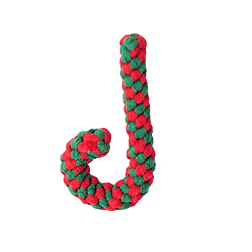 SANWOOD Weihnachts-Hundespielzeug, Kauspielzeug für Hunde, Zahnreinigung, Baumwollseil, Beißspielzeug für kleine, mittelgroße Hunde (Weihnachtsstange) von SANWOOD