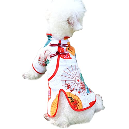 Sanwood Cheongsam Haustierrock für Sommer und Hunde, zweibeinig, Größe XL, Rot von SANWOOD
